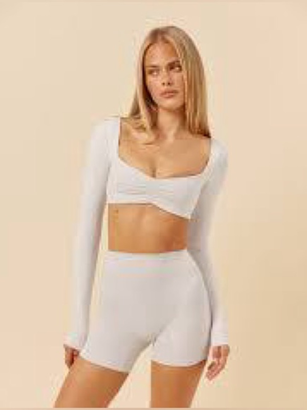 NWT CSB Form Gather Long Sleeve Top Cream Size Small